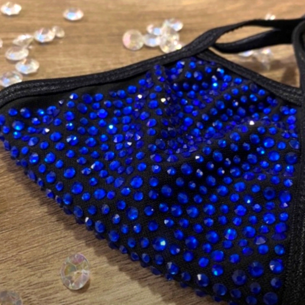 💎SAPPHIRE BLUE💎Crystal Bling Face Mask!